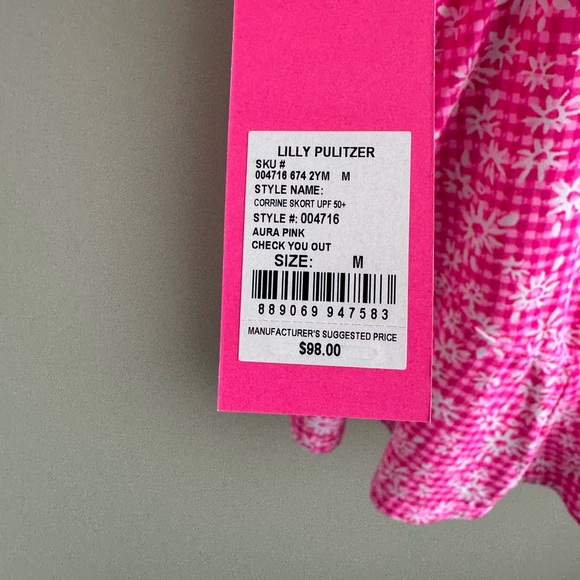 NWT Lilly Pulitzer Luxletic Corrine skort UPF 50+ Aura Pink Size Medium - Picture 6 of 7